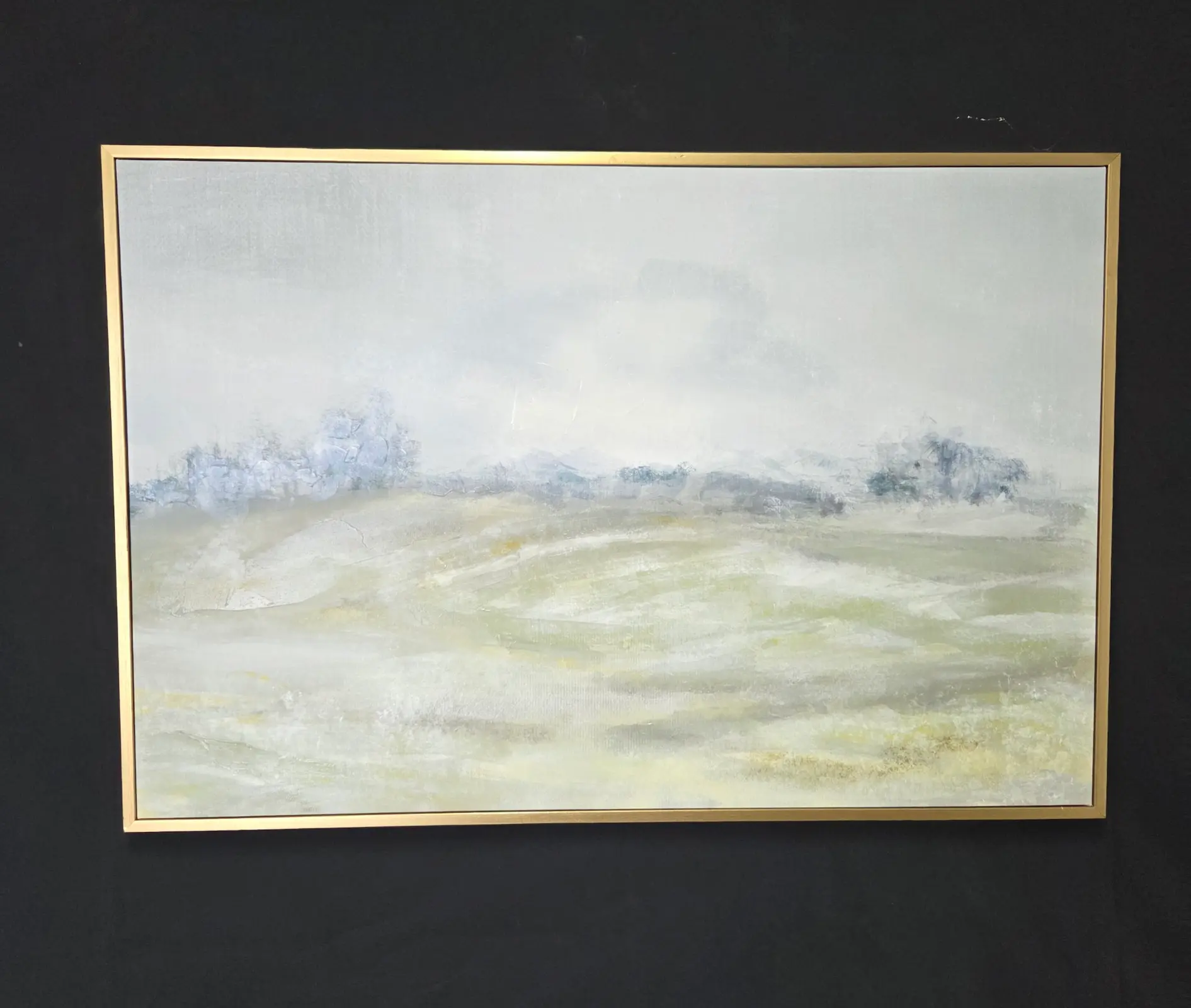 Gold frame Pic front view in a black background